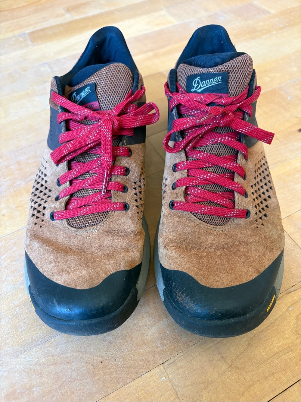 Danner Men's Tan Suede Athletic Shoes with Red Laces